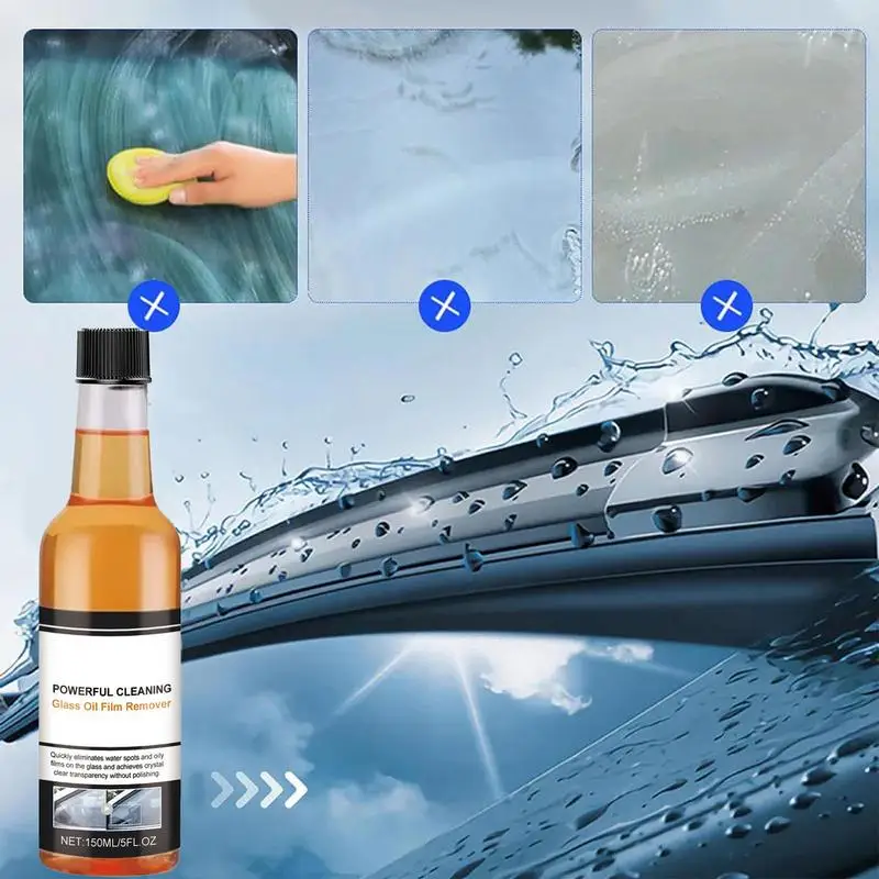 Window Cleaning Agent 150ml Streak-Free Powerful Auto Glass Cleaner Agent With Towel And Sponge Car Glass Care Professional