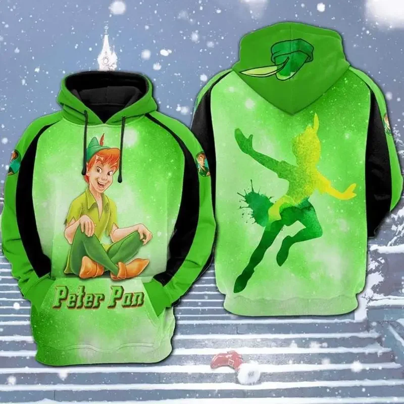 

Disney Peter Pan 3D Printing HoodiesMen's Women's Children's Street Sports Clothing Spring and Autumn New Pullover Hoodie