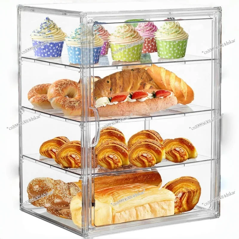 Bakery Pastry Display Cabinet Transparent Bread Box Baking Cake, Rack Bread Storage Box Acrylic