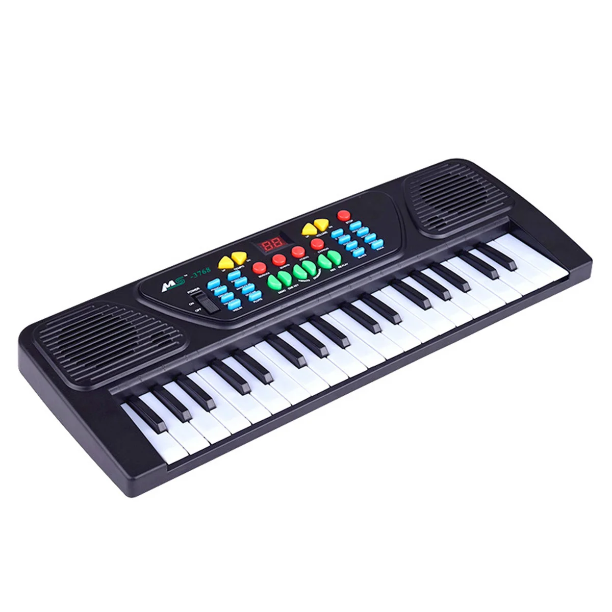 

Electronic Organ 37 Key Multifunction Kids Electric Piano Microphone Built-In Rhythms Volume Control Educational Music