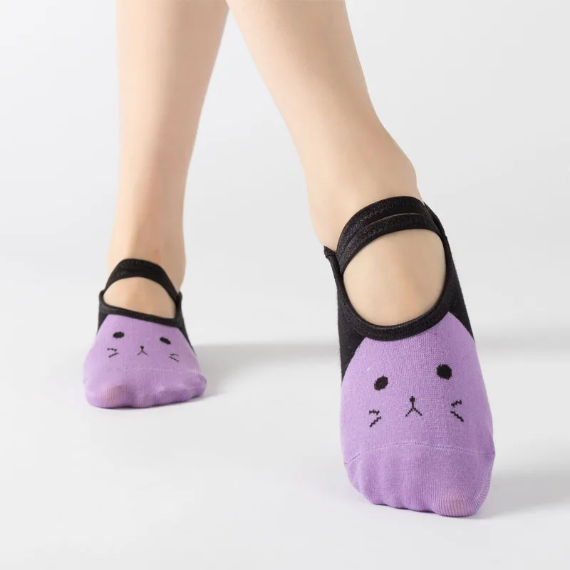 Cute Cat Cartoon Yoga Socks Women Professional Anti-slip Breathable High Quality Pilates Dance Fitness Indoor Cotton Socks Gifts