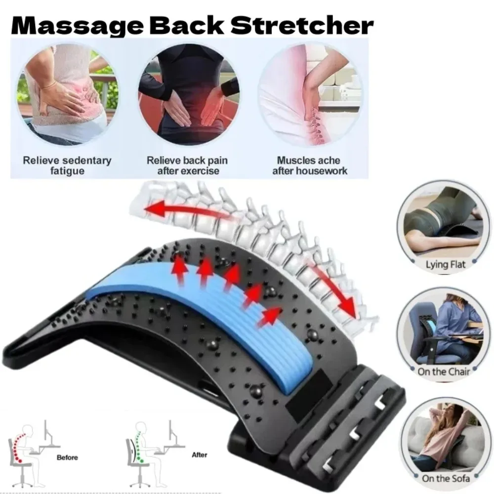Lumbar Back Stretcher 4 Level Adjustable Support Board Corrector For Lower Back Pain Relief For Home Office Work Use - view 4