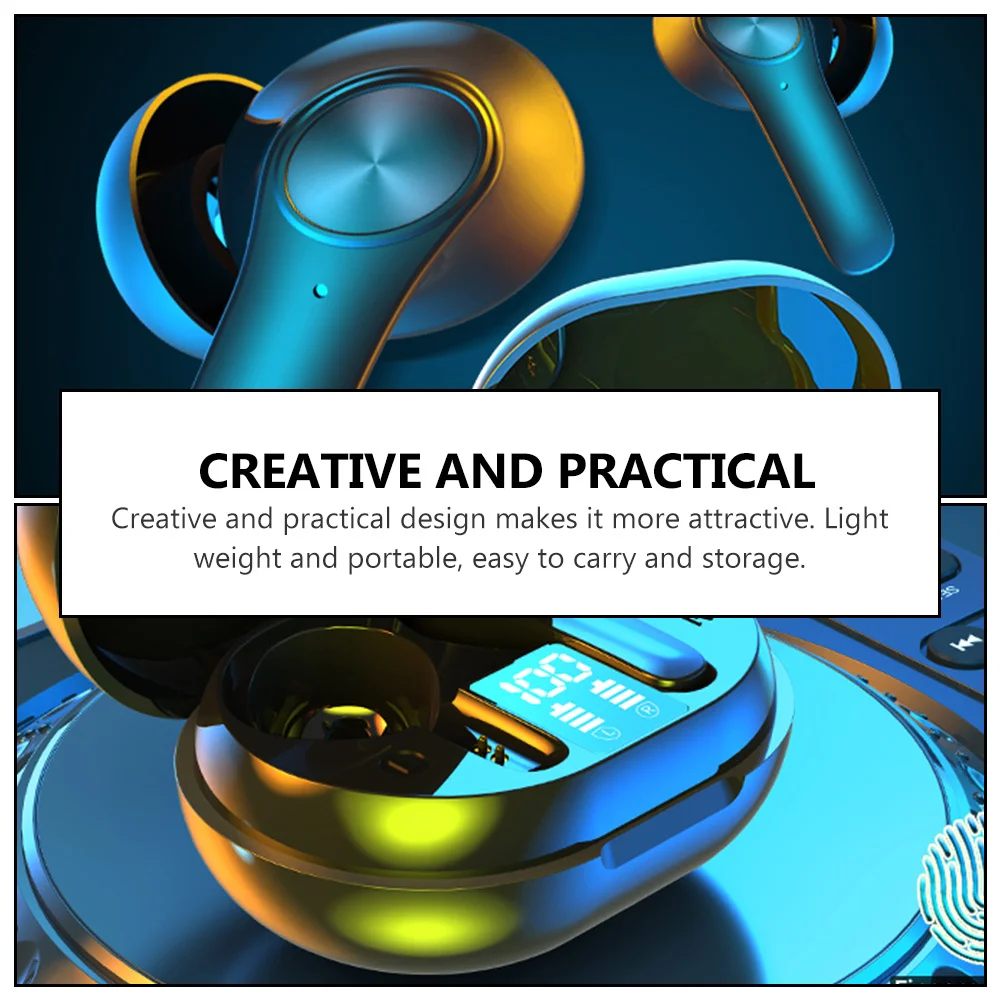 

1 Pair Earphones Wireless Earbuds Upgrade Chip Low Latency Noise Reduction Stereo Control Lightweight