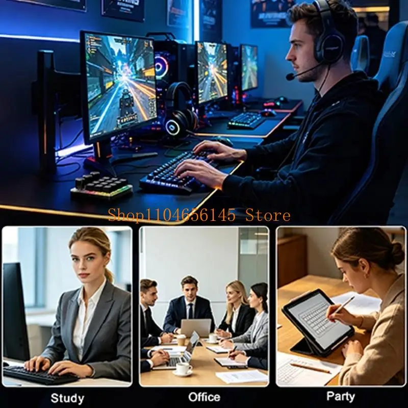 652F Programmable Keypad with 12 Switches and 3 Knobs for Editing and Office Keyboard