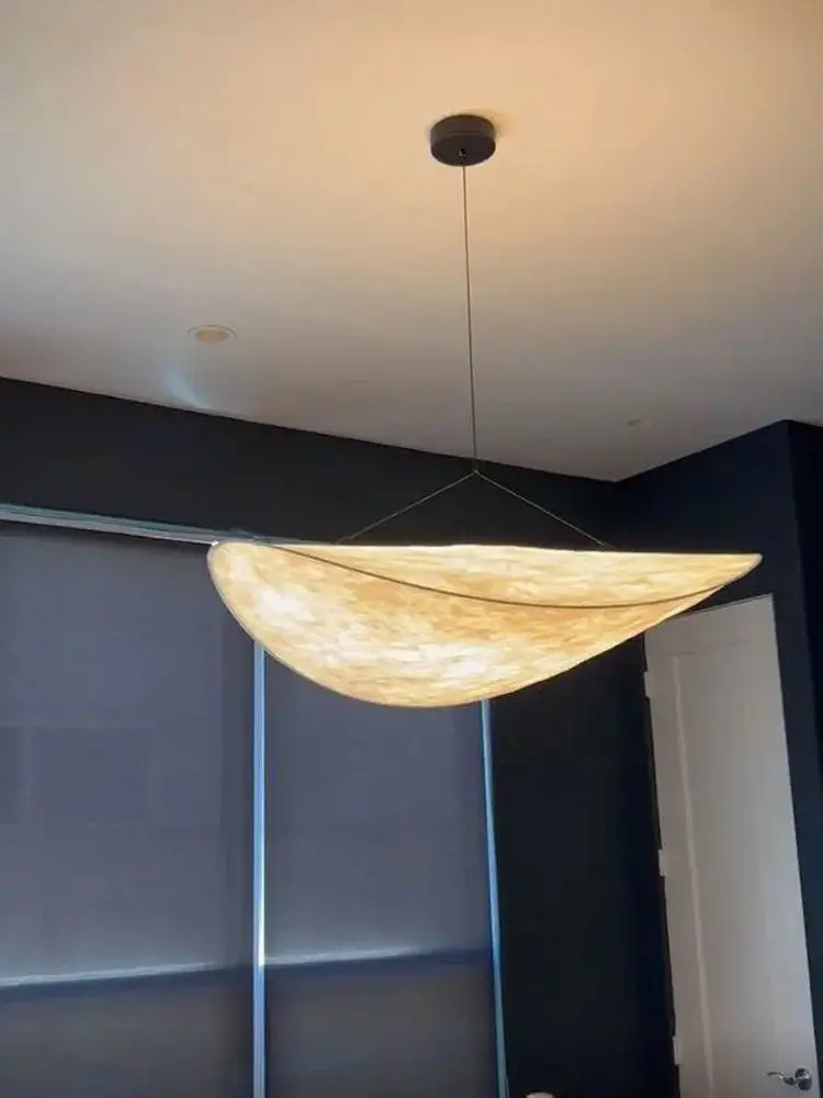 Air ship Silk Fabric Tense LED Pendant Light for Living Room Home Decor Modern Vertigo Chandelier Creative Hanging Lamp 2024