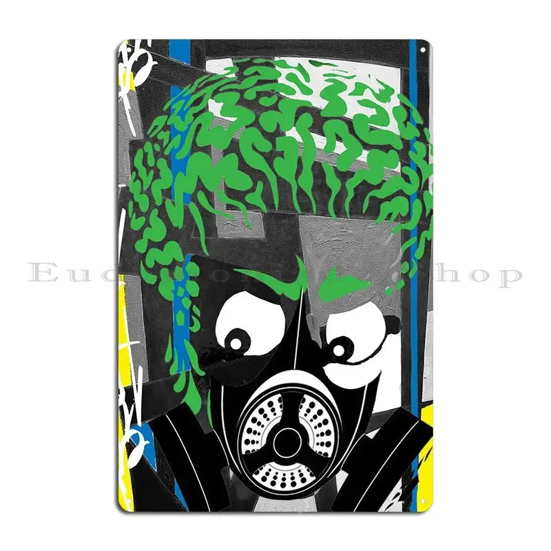Alien Invasion Metal Sign Wall Mural Pub Wall Decor Print Cave Tin Sign Poster