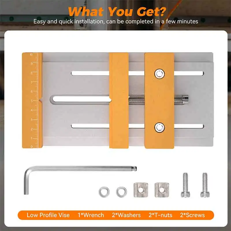 Desktop CNC Router Machine Woodworking Vise Worktable 7.87x3.94 Inch 136mm Clamping Range for Precision Clamping