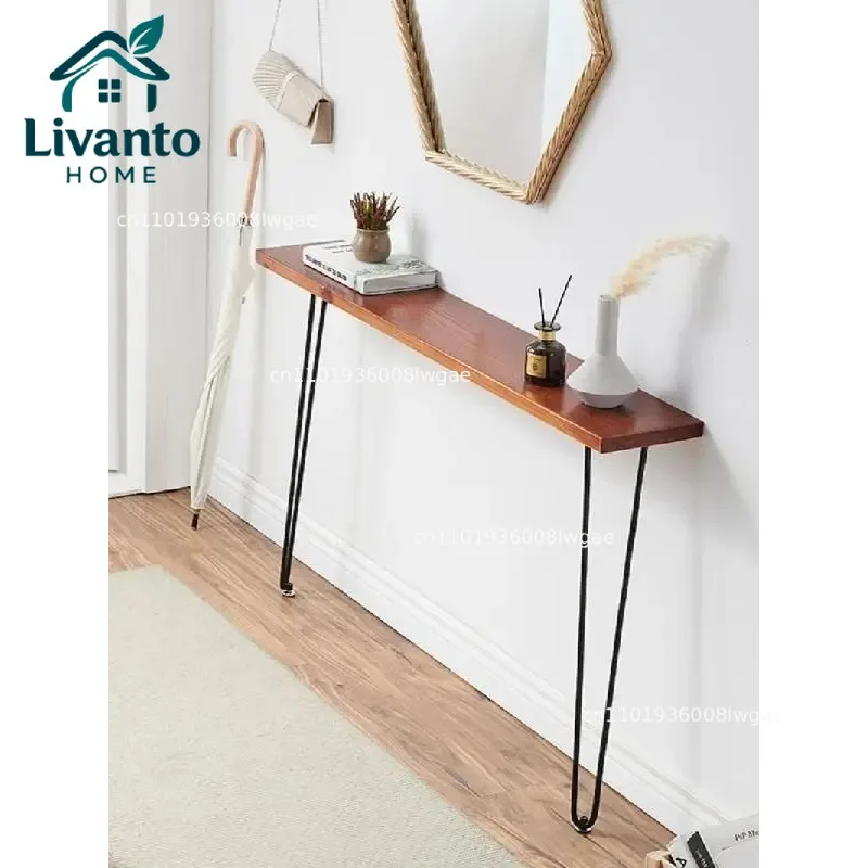 

Nordic solid wood entry very narrow table against the wall a few cases wrought iron entry ultra-narrow corridor table
