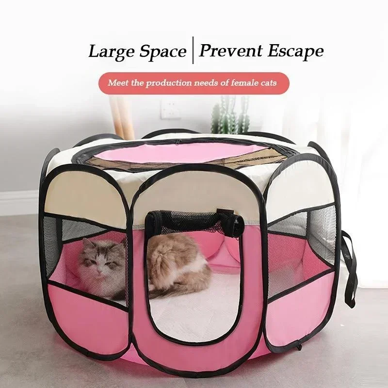 Portable Foldable Pet Tent Kennel Octagonal Fence Puppy Shelter Easy To Use Outdoor Easy Operation Large Dog Cages Cat Fences