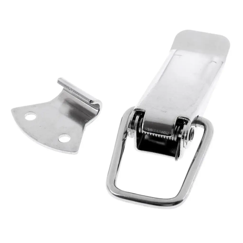 Marine Grade Anti Rattle Latch Stainless Steel Clamp Boat Hatch Door Fastener Smooth Close Lock for Yacht Locker and Cockpit