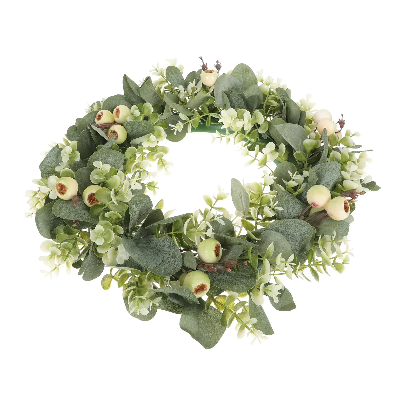 

Simulation Green Leaf Eucalyptus Wreath Spring Festival Hanging Door Wall Decoration Front Door Outdoor Wreath Garland