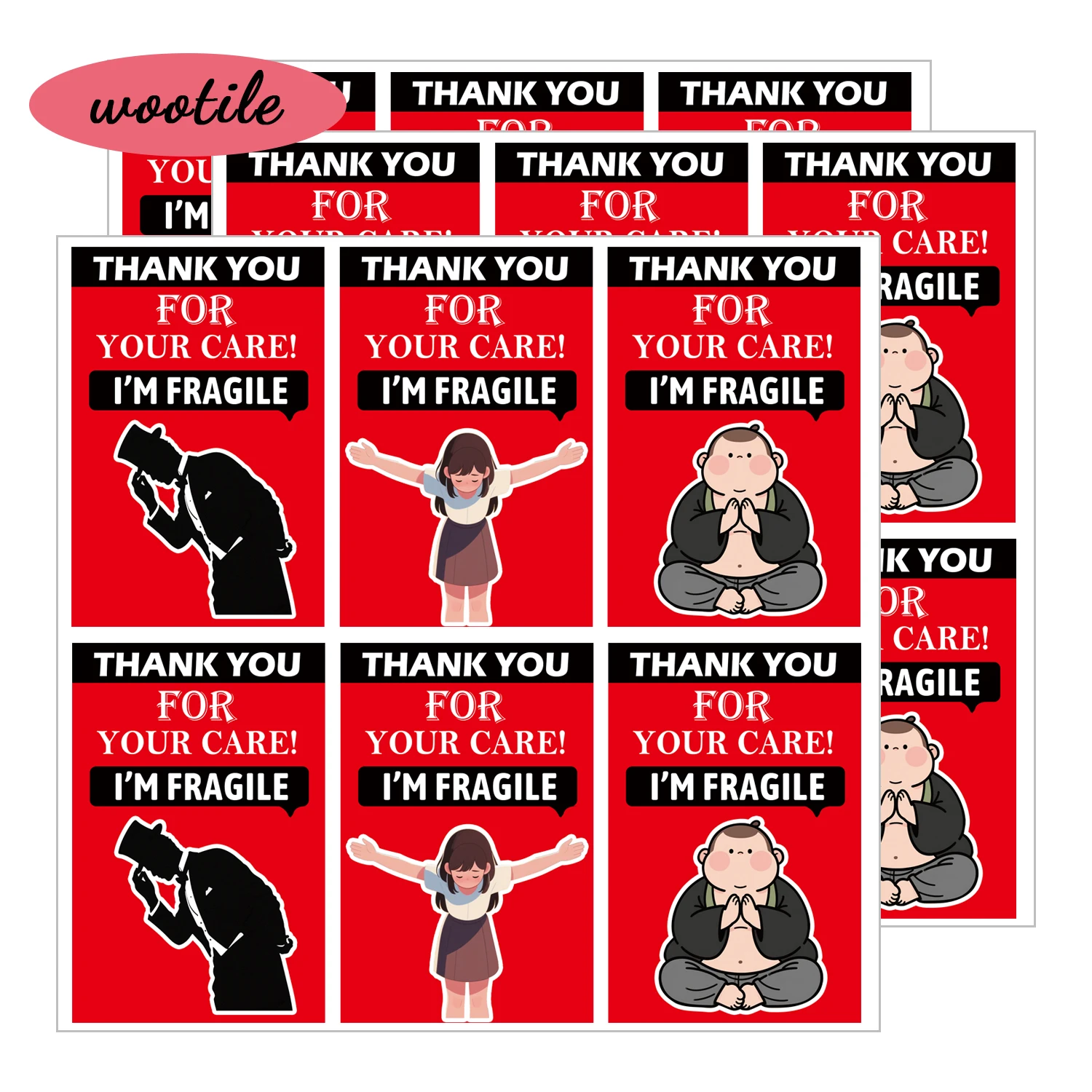 

2 * 3-дюймовые хрупкие этикетки-наклейки с 120 интересными дизайнами. Хрупкие наклейки-этикетки с тремя мультяшными интересными дизайнами.