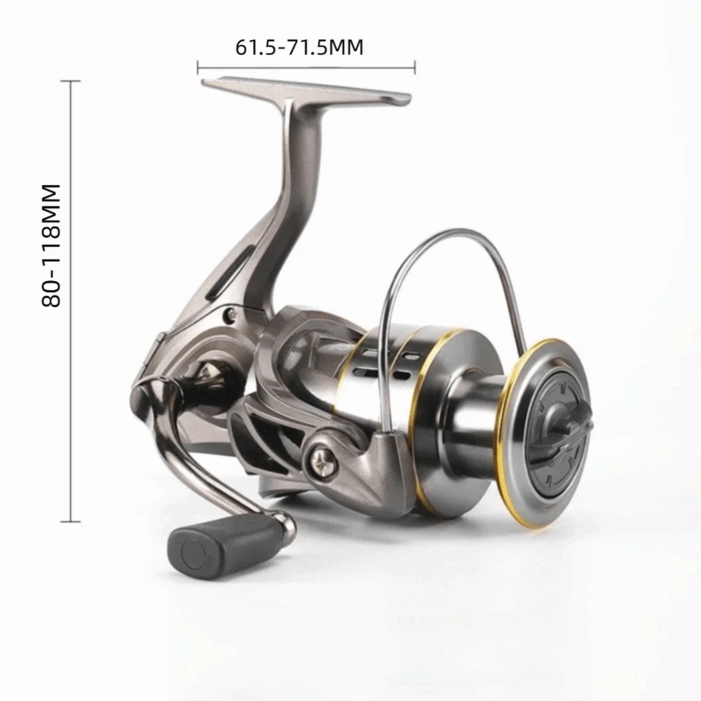 Max Drag 30KG Angelrolle mit Rechts-/Linksgriff, No-Gap-Design, Spinnrolle, weicher Gummigriff, Metallspule – Detail 1