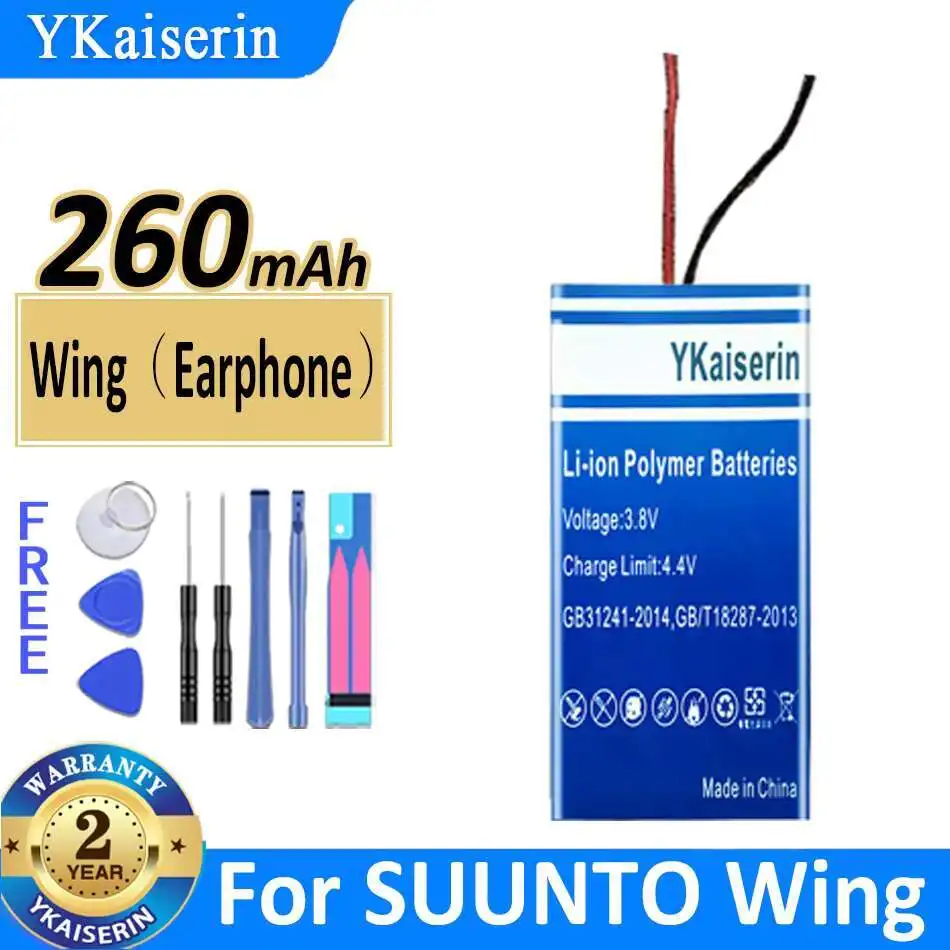 

Earphone Battery 260mah Reliable Power For Suunto Wing Bluetooth Earphone Wing 1pc