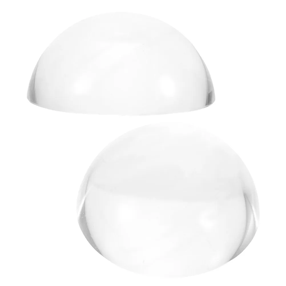 2Pcs Clear Glass Paperweight Dome Shape Smooth Edge Calligraphy Practice Tailor Sewing Pattern Weight Paperweight Block
