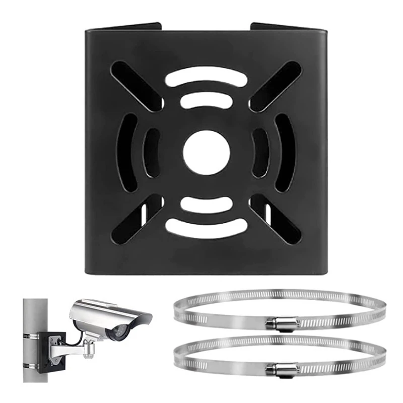 Street Light Pole Mount Holder Small Universal Joint Pole Column Holding Monitoring Bracket Camcorder Back Stand Iron Hoop Plate