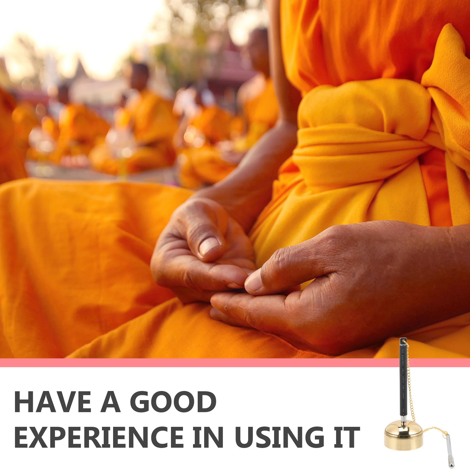 

Delicate Brass Yin Qing Buddhist Ritual Utensil Loud Heavy Sound Fine Polishing Craftsmanship Durable Design Decorative Yin Qing