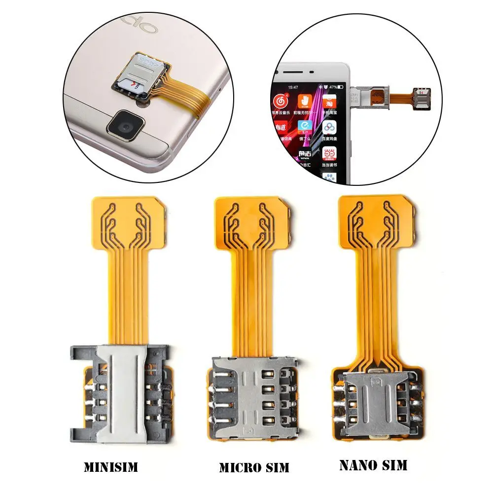 Praktischer DIY Android Phone Nano Cato Dual SIM Card Adapter Hybrid Sim Slot für Micro SD Extender