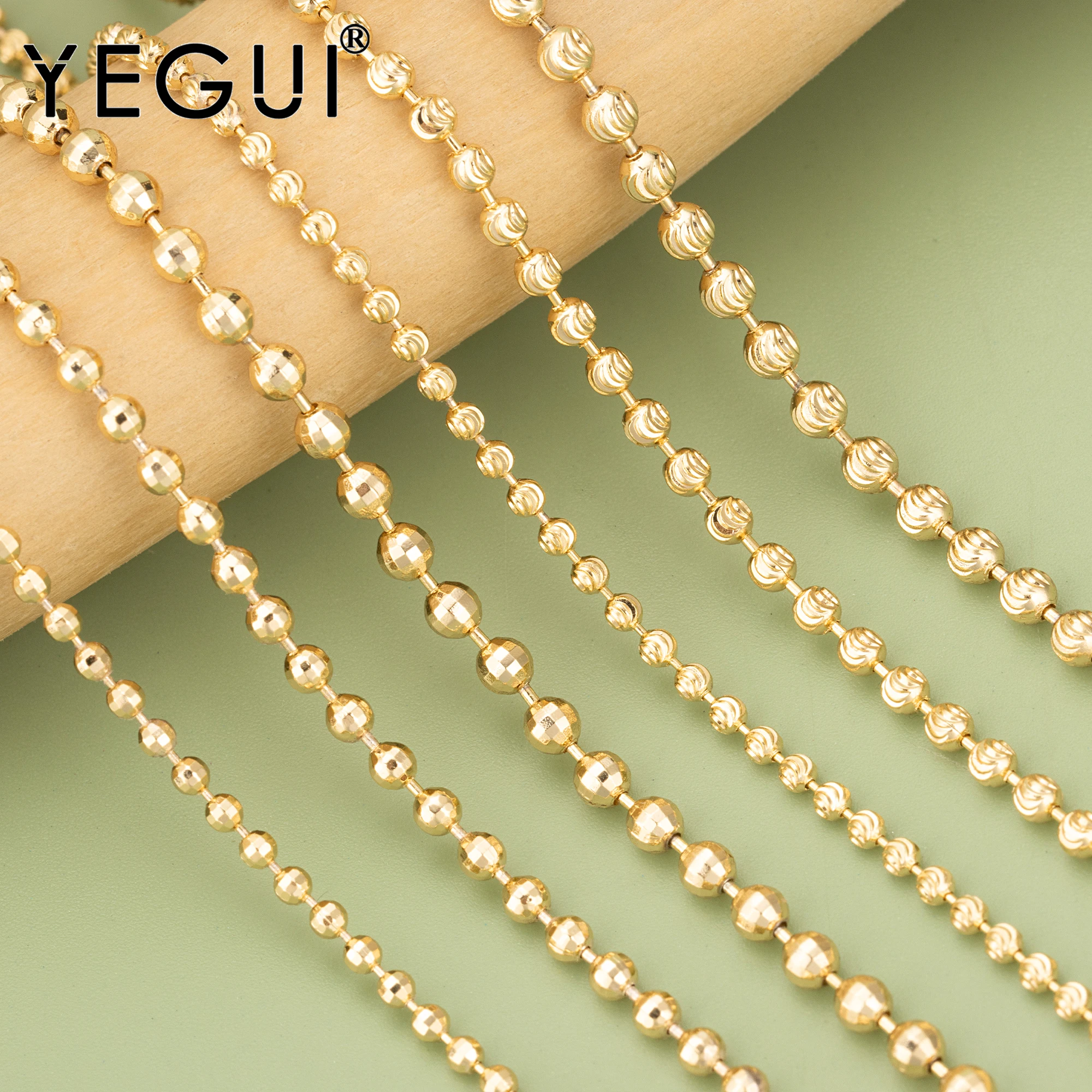 

YEGUI C398,beads chain,18k gold rhodium plated,copper,nickel free,diy bracelet necklace,hand made,jewelry making,1m/lot