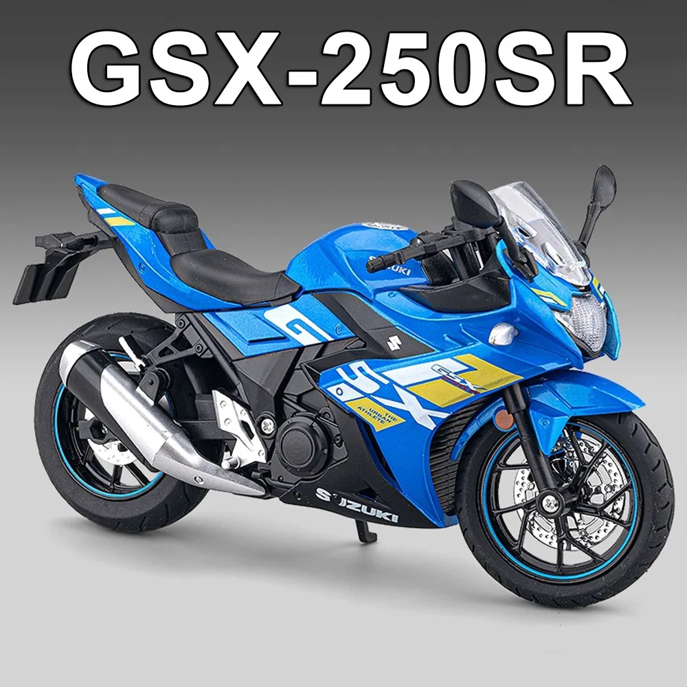 

1:12 SUZUKI GSX-250SR GSX R1000, литая под давлением модель мотоцикла из сплава, игрушки, автомобильное переднее колесо, рулевое управление, резиновые шины, транспортные средства, подарок для мальчика и ребенка