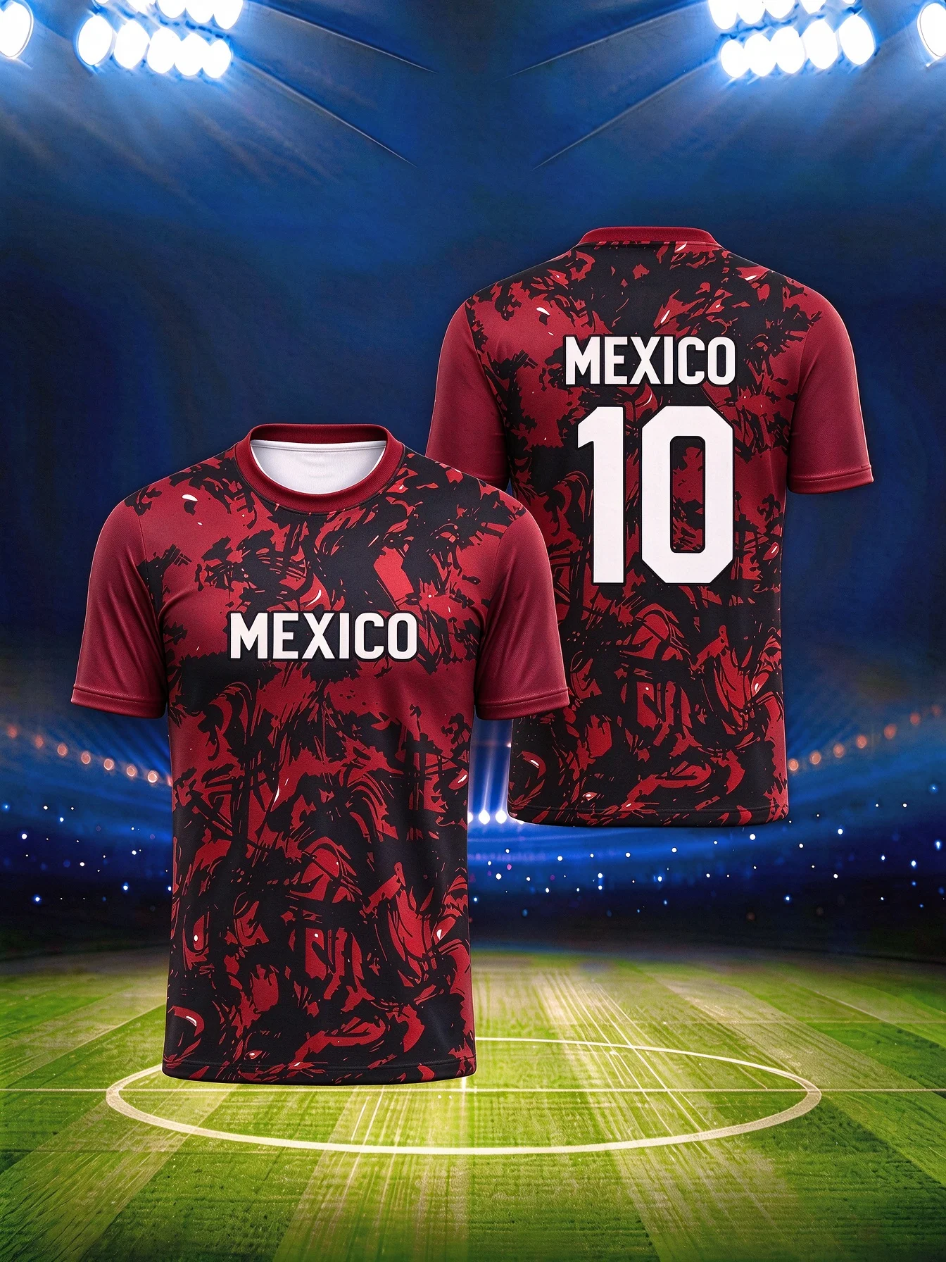 Men Short Sleeve Mexico 10 Printed Polyester Breathable Soccer Sport Training Outfit Jersey