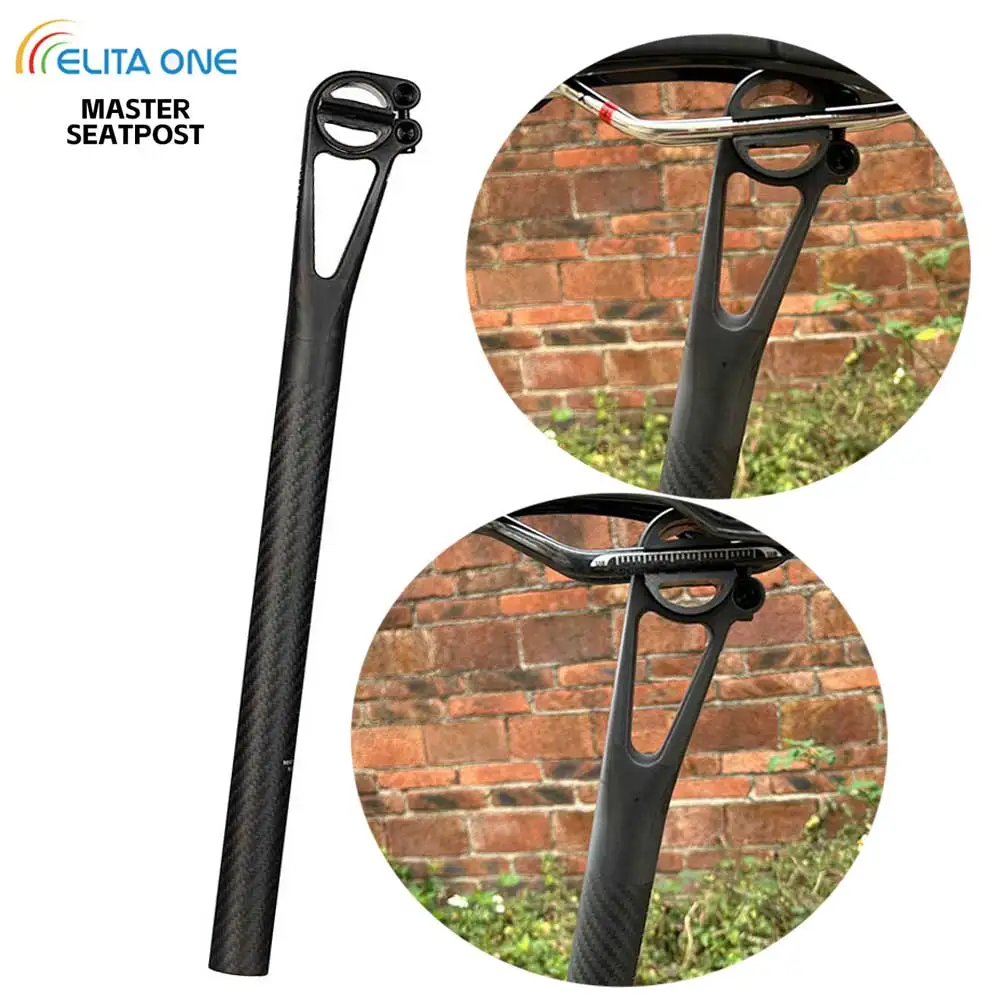 elitaone Carbon Seat post Setback 5mm MTB/Road Bike Seatposts Carbon fiber half shell 7x9mm oval rail Master Series