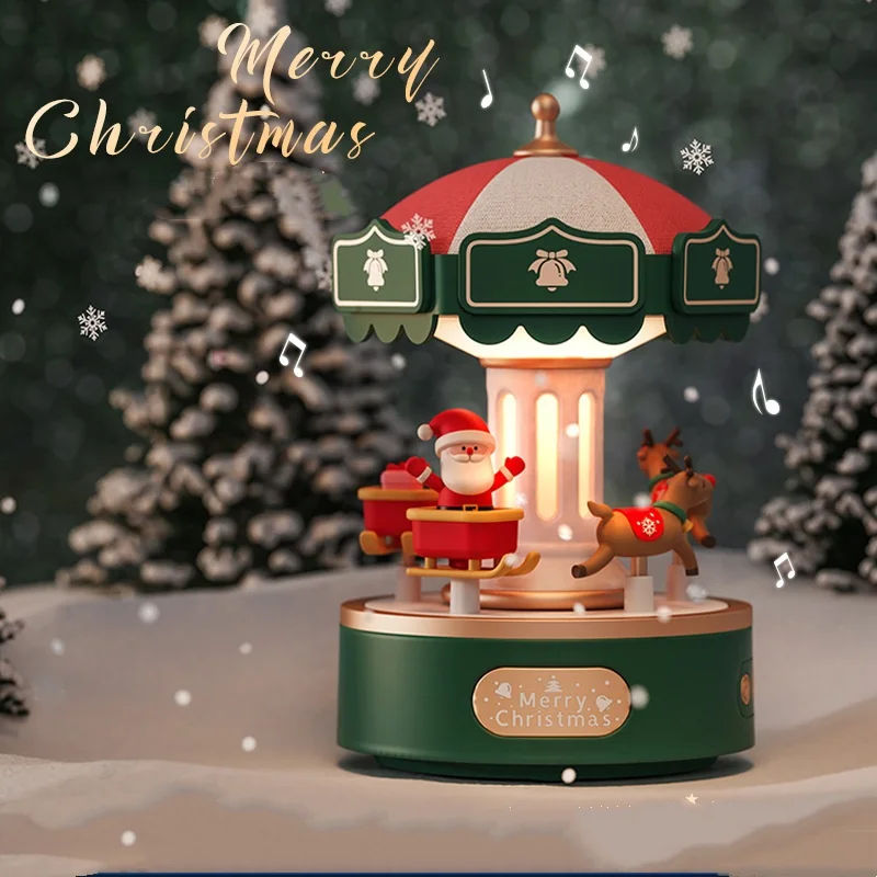 

Carousel Home Theater LED Night Light Music Box Christmas Gift USB High Power Caixa De Som Bluetooth Speaker Sound Box Soundbar