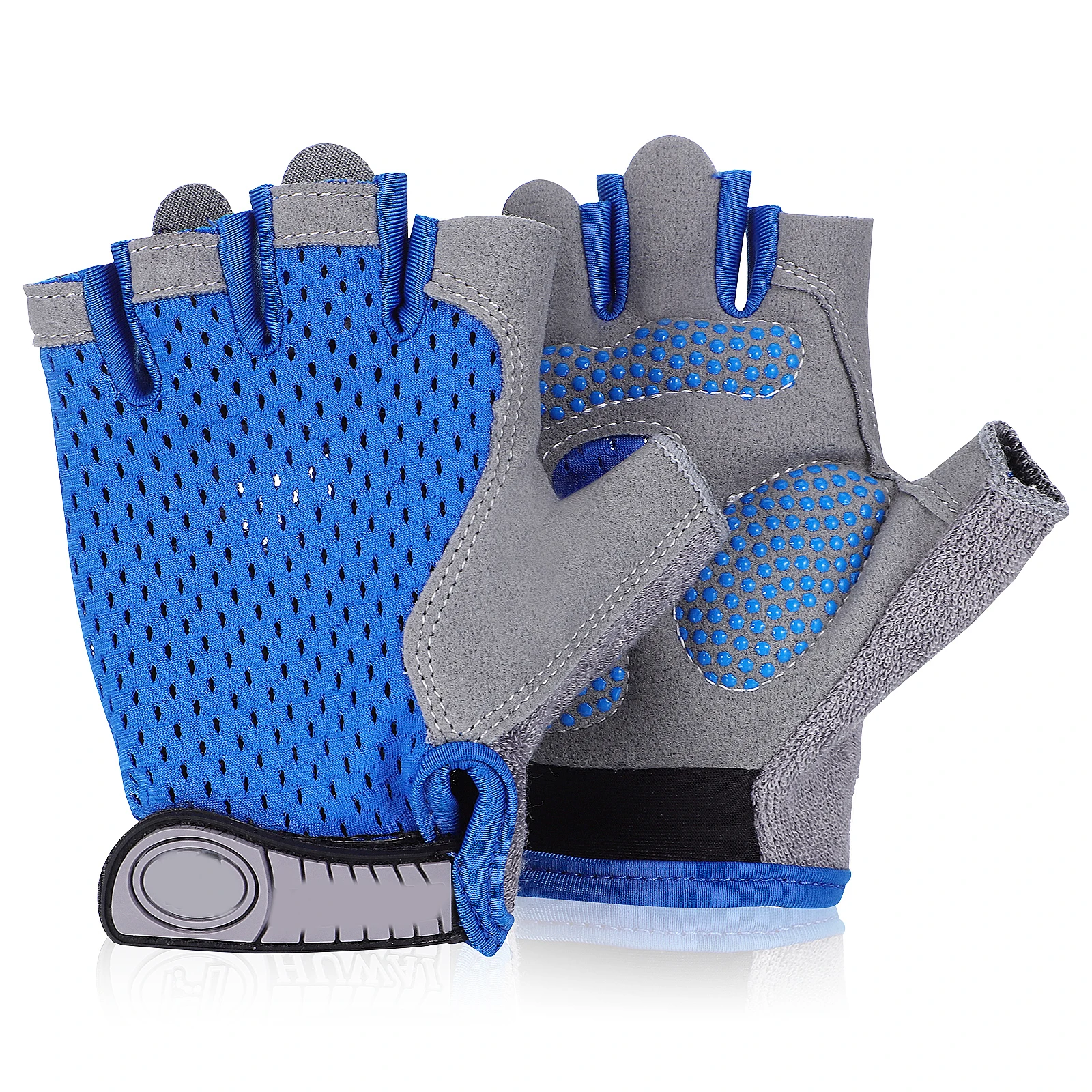 

Children Half Finger Gloves Blue Mesh M Size 3-6 Years Sports Cycling Hiking Gardening Outdoor Gloves Sweat Absorption Stylish