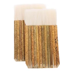 2 Pcs Bamboo Tube Soft Bristle Brush Artist Brushes Wool Row Paint Hake for Watercolor Wash