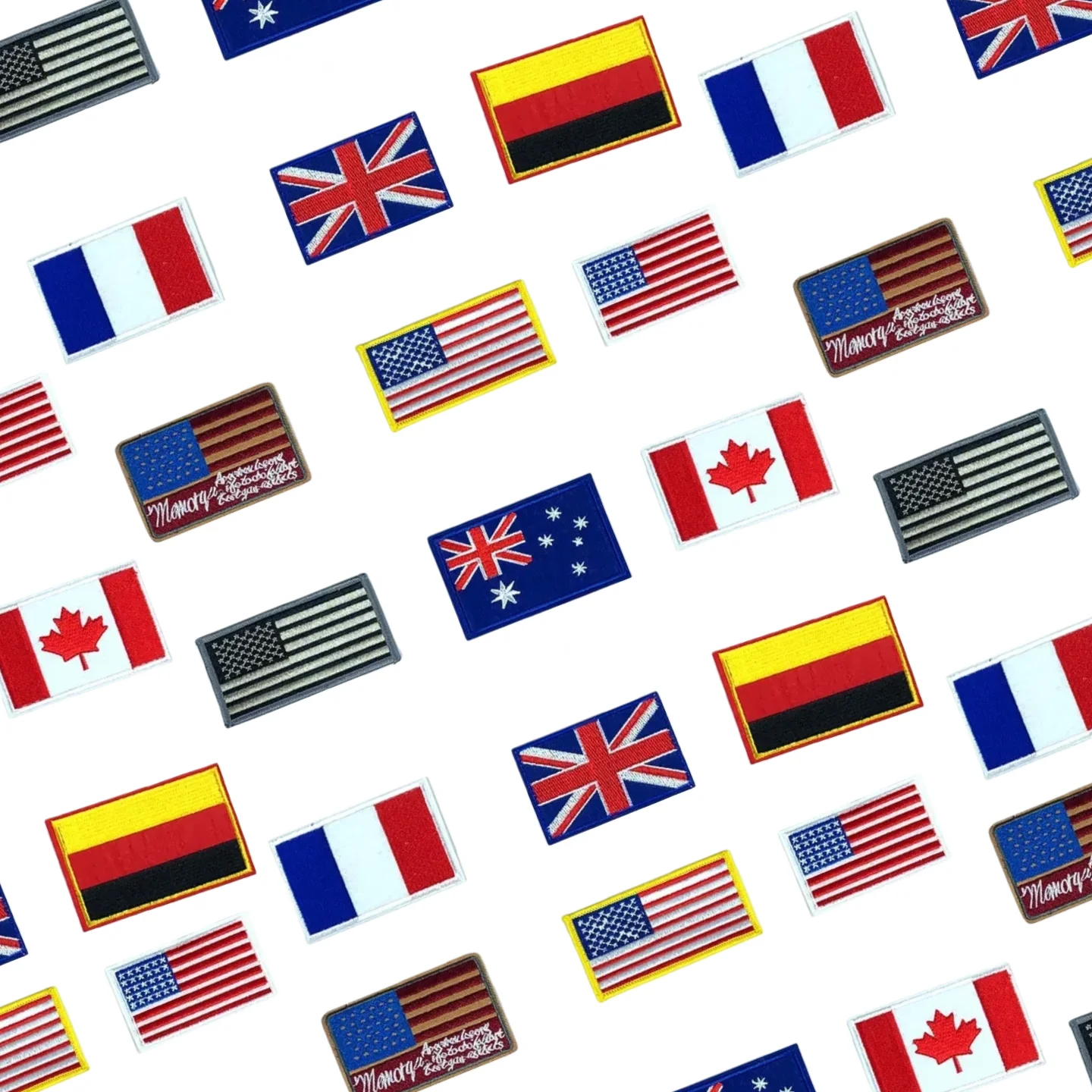 

Flag Cloth Sticker Patches, Europe, America, Germany, Britain, France, Canada, Color Flag Badge, Adhesive Backing Spot