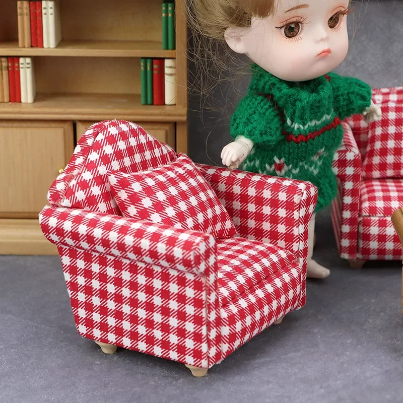 1:12 Miniature Dollhouse Mini Cute Sofa or Pillows for Dolls Kids Simulation Dollhouse Furniture Toy Gift Dollhouse Accessories