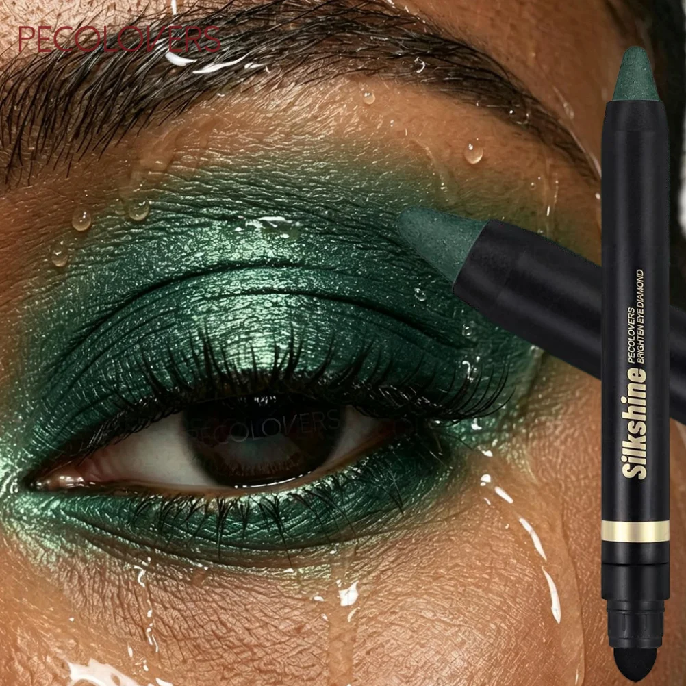 1 PC Vibrant Smoky Green Glitter Eyeshadow Stick, Long-Lasting & Waterproof Metallic Glitter Eyeshadow, Creates A Dramatic Look