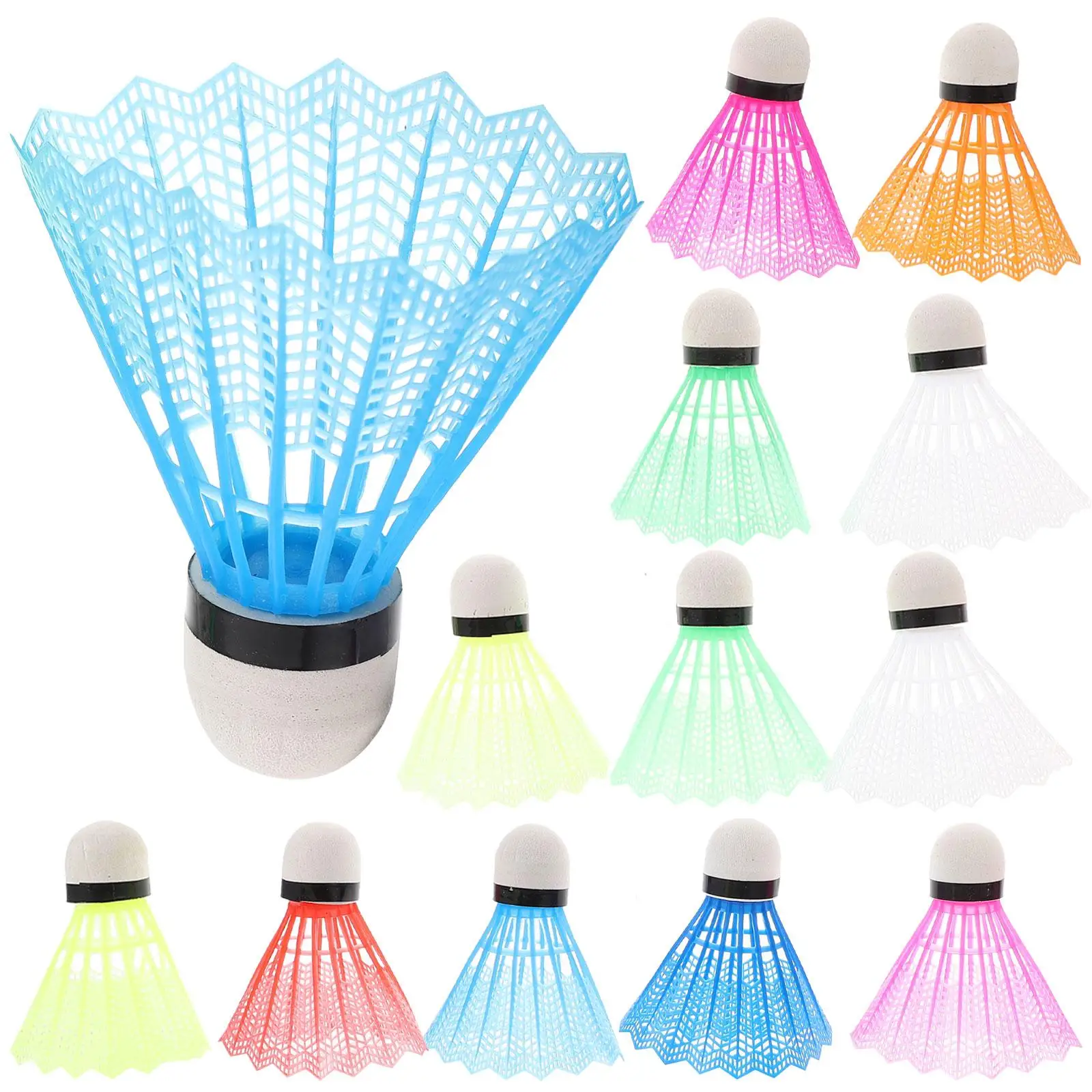 

20 Pcs Plastic Badminton Shuttlecocks Durable Training Balls Colorful Bird Head Kids Fitness Sports Entertainment Hobby Racket