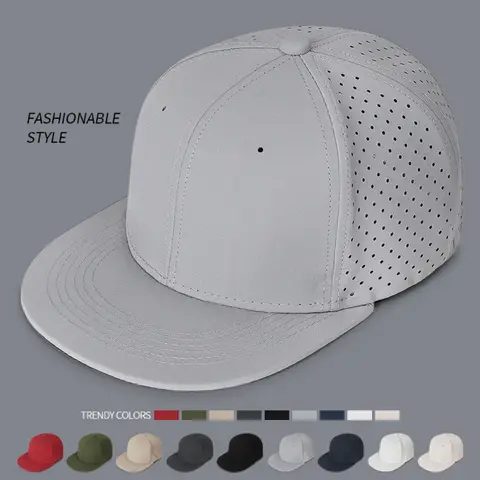 High Quality Full Closed Mens Baseball Cap Causal Solid Trucker Hat 6 Panels Breathable Flat Brim Stretchy Caps