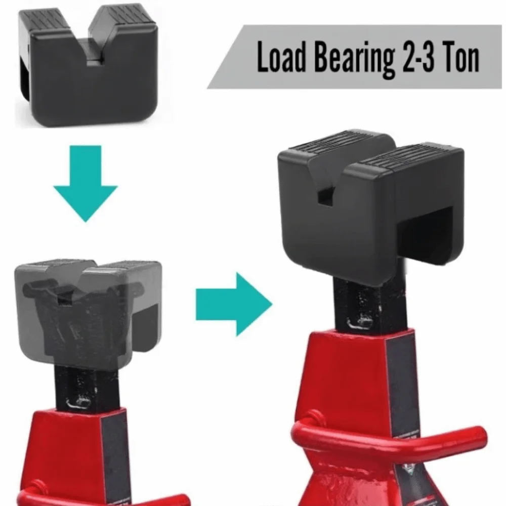 

Rubber Support Pad Jack Rubber Pad Durable Wear Resistant Slotted Design Universal Lift Adapter Black Rubber Universal Socket
