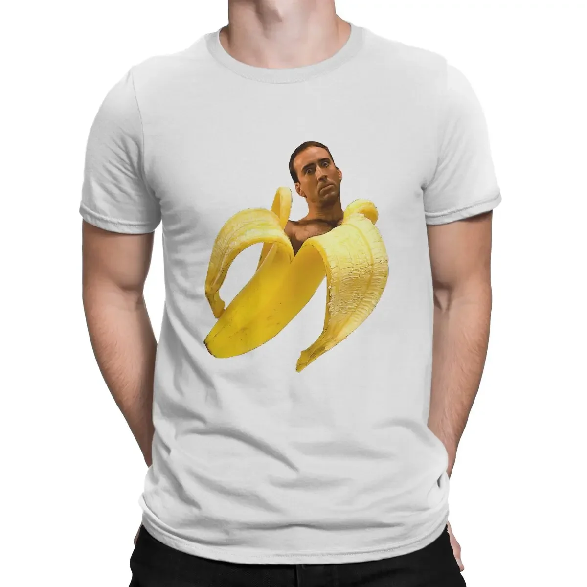 Mens New  Clothing Summer  Cotton  Nicolas Cage Banana T Shirt Graphic Men's Tees Summer Clothing Harajuku Crewneck TShirt