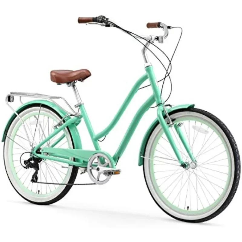 

EVRYjourney Steel Women's Step-Through Touring Hybrid Bike, 1/3/7/21 Speed 26" Bicycle, Multiple Colors