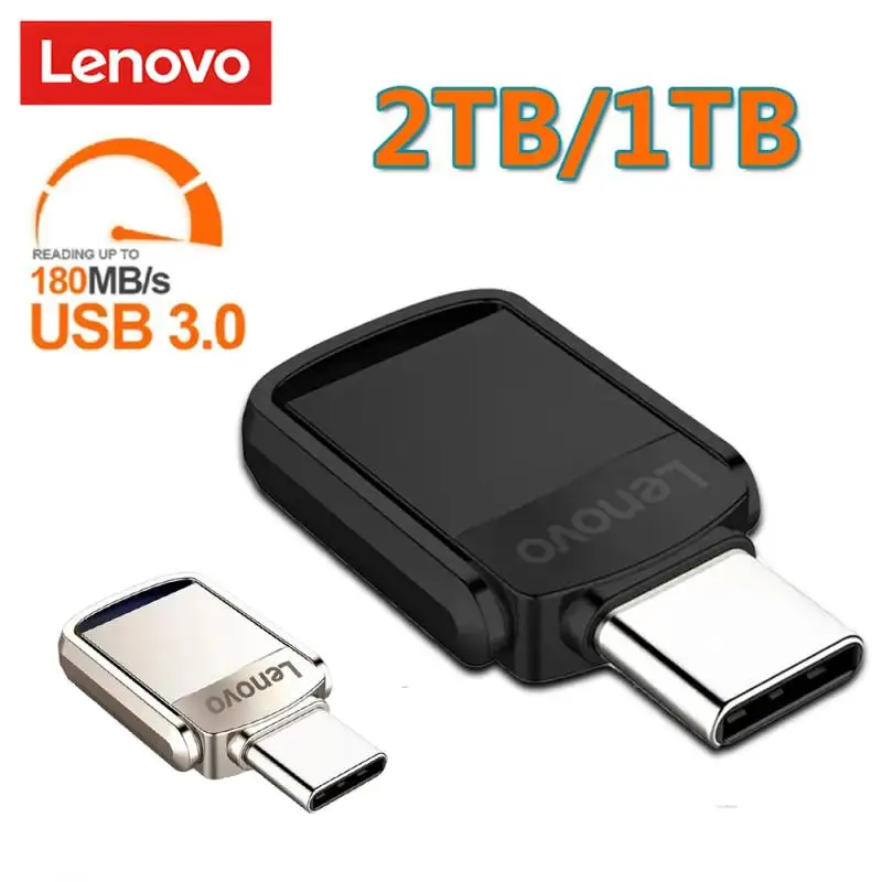 Lenovo Mini 2TB Usb 3.0 Pen Drive Memory USB Flash Drives 1TB 512GB Metal TYPE C OTG High Speed Waterproof 2TB USB memorias