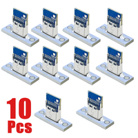 10pcs Type-C Waterproof Charging Port USB Jack Charging Data Port Solder Joint Female Connector Jack