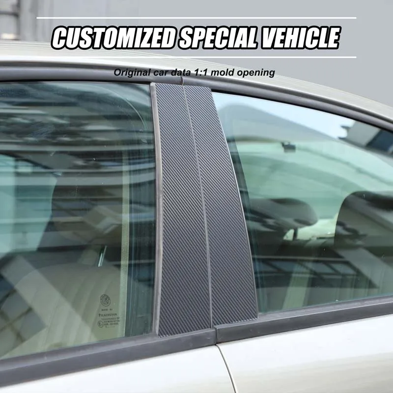 PVC Carbon Fiber Texture Window ABC Pillar Post Vinyl Stickers Column Stickers Trim Accessories For Alfa Romeo 159 2004-2011