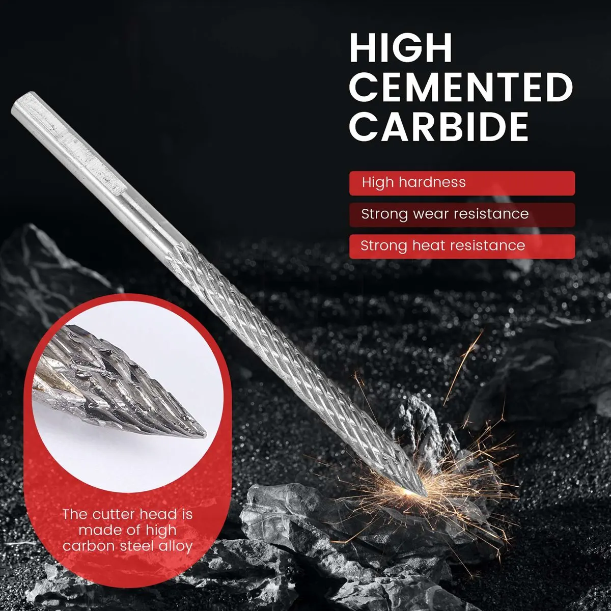 【STABLE QUALITY】3/16In 4.5Mm High Carbide Steel Burr Bits Tire Reamers Carbide Cutters Rotary Files Reamers Wire Cutter Tire Rep