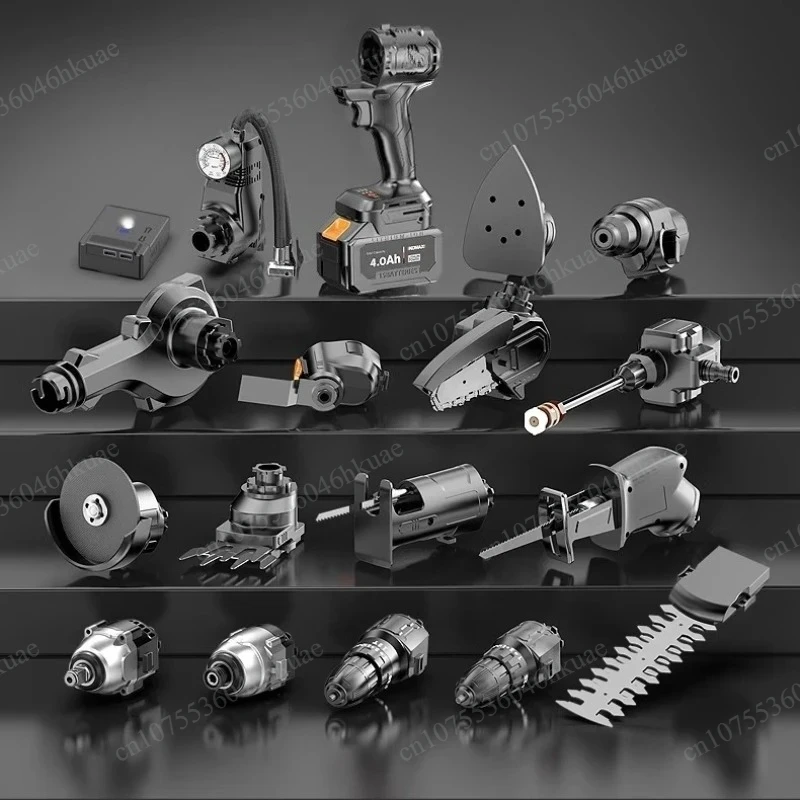 21V Lightweight Cordless Brushless Electric Drill, Convertible Impact & Hammer Drill Multi-function Power Tool