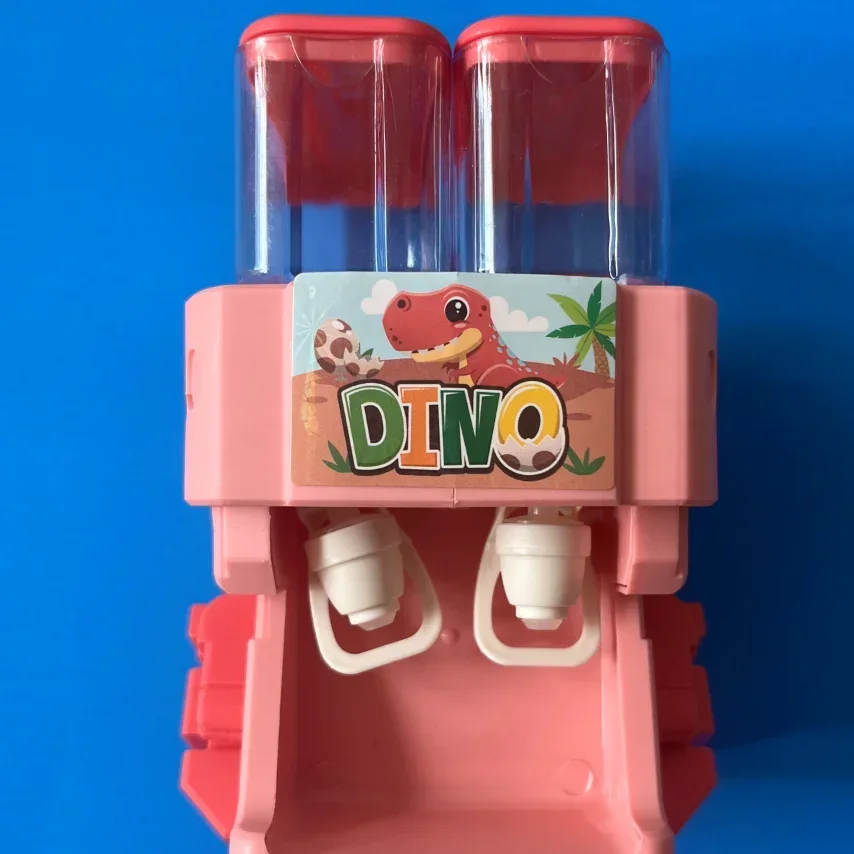 Brinquedo dispensador de água de dupla temperatura de dinossauro: simula fabricação de bebidas quentes/frías. Mejora o desenvolvimento de role-play e habilidades sociais da cozinha