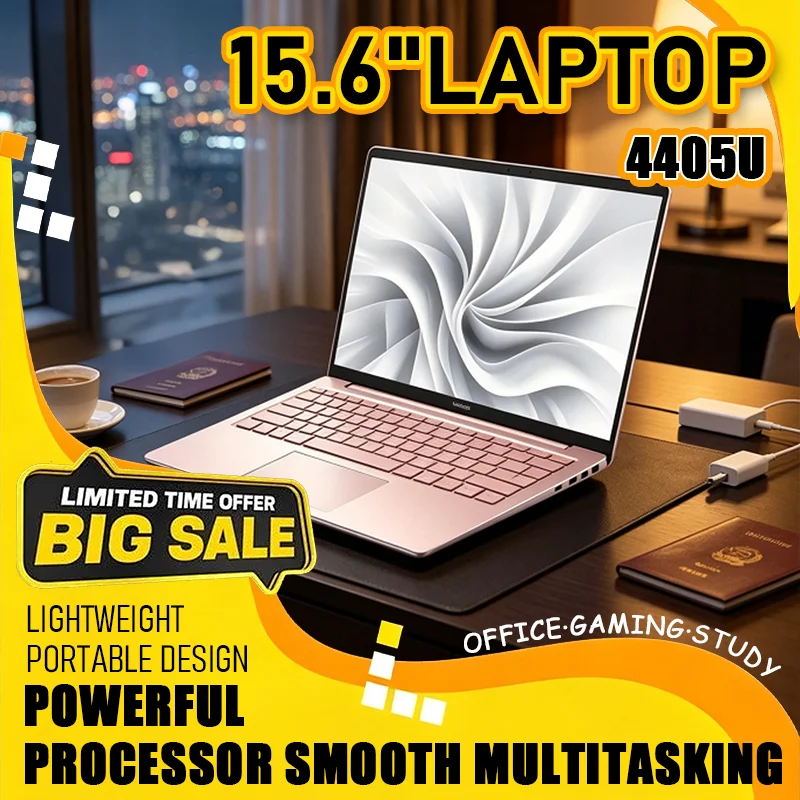 15.6 Inch  Laptop Sturdy Notebook Intel 4405U 120Hz FHD IPS Ultra Clear Screen 5000mAh Battery Backlit Keyboard 32GB RAM 2TB SSD