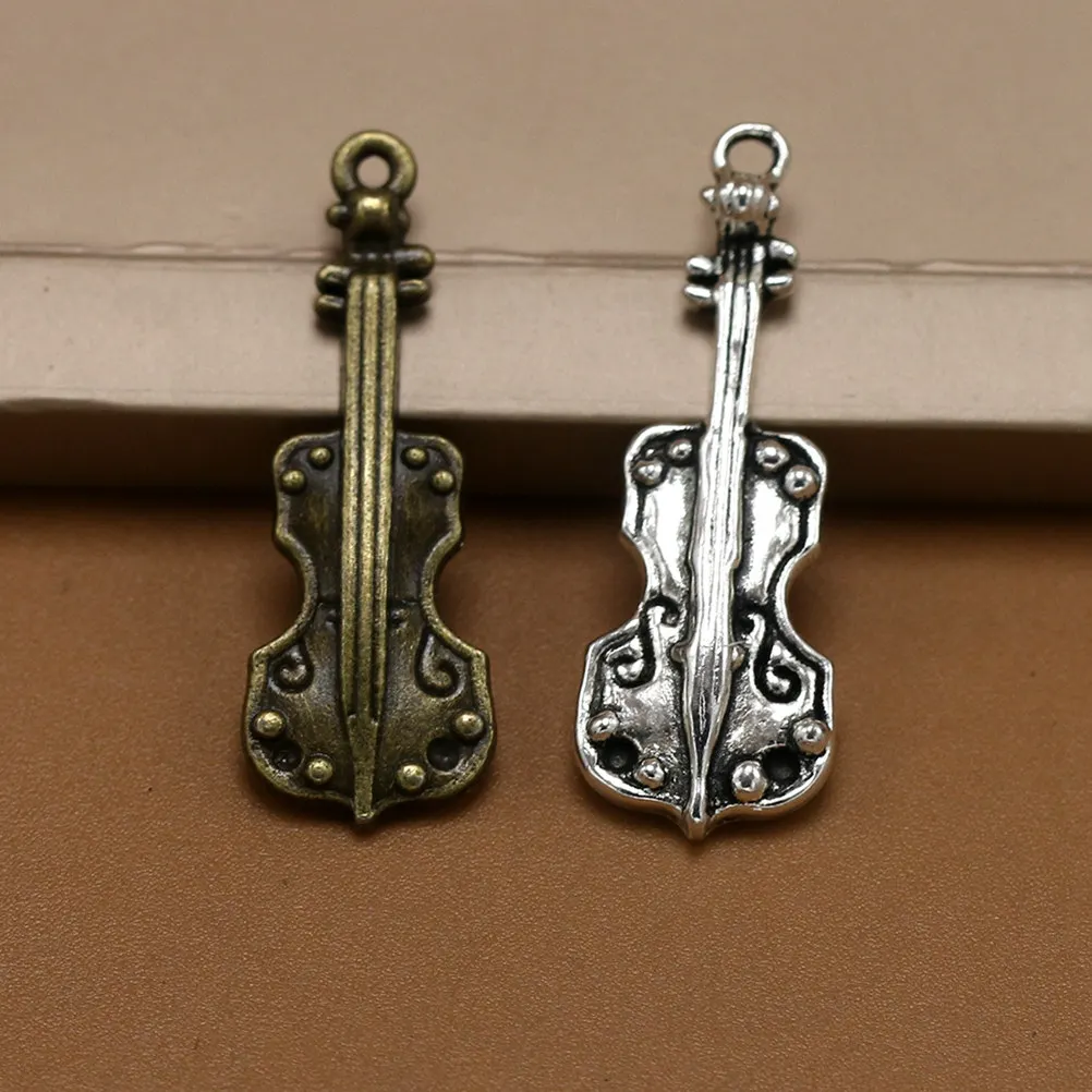 

20Pcs Violin Alloy Pendant Charms Unique Design Durable DIY Jewelry Making Accessories for Necklace Bracelet Keychain Decoration