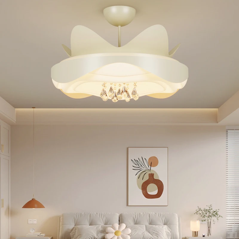 Crown Bedroom Flush Mount Ceiling Light Full Spectrum Cream Wind Eye Protection Warm And Romantic Boy Girl Children's Room Lamp