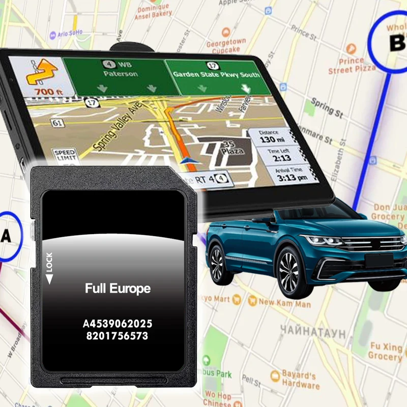 Tarjeta SD GPS de 16 GB para Smart 453 con Navegación Multimedia para Automóvil 2025, Mapa de Europa Completo A4539062025, Navegación por Satélite
