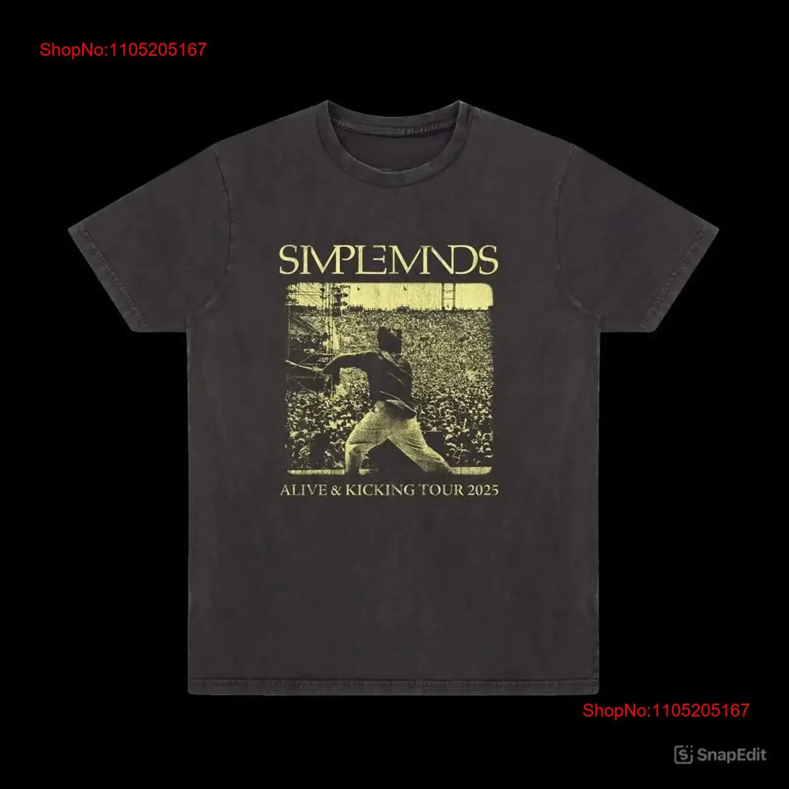Simple Minds t-shirt 2 côtés vivant et coup de pied 2025 Tour Fan S 5XL vintage lavé étiré unisexe respirant polyvalent
