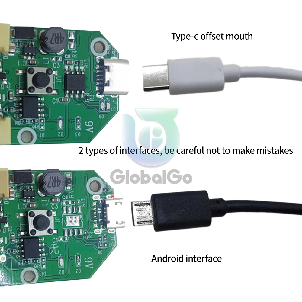 Rechargeable Small Fan Control Board Micro/Type-C USB Brushless 3 Gears Adjustable Boost Board with Line Charge Protection