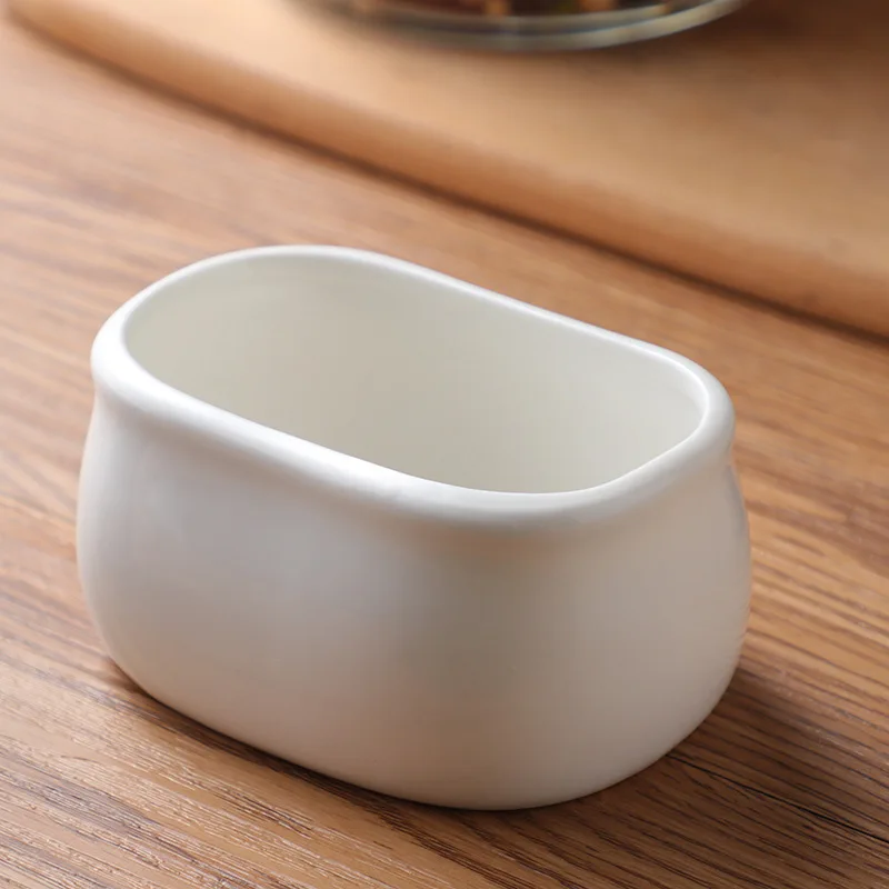 

2Pcs White Porcelain Sugar Packet Holder Tea Bag Dish Set Multipurpose Ceramic Kitchen Tableware Small Dipping Serving Bowls